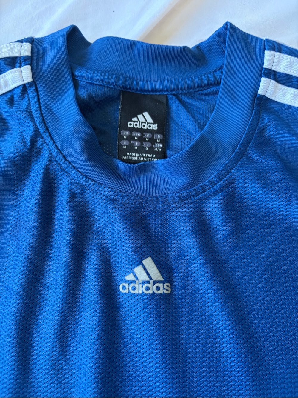 adidas Royal Blue Performance Tee with White Logo